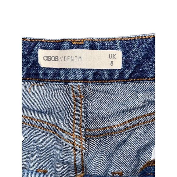 ASOS //Denim High Rise Button Fly Cut Off Denim Shorts Size 8 - Picture 5 of 10
